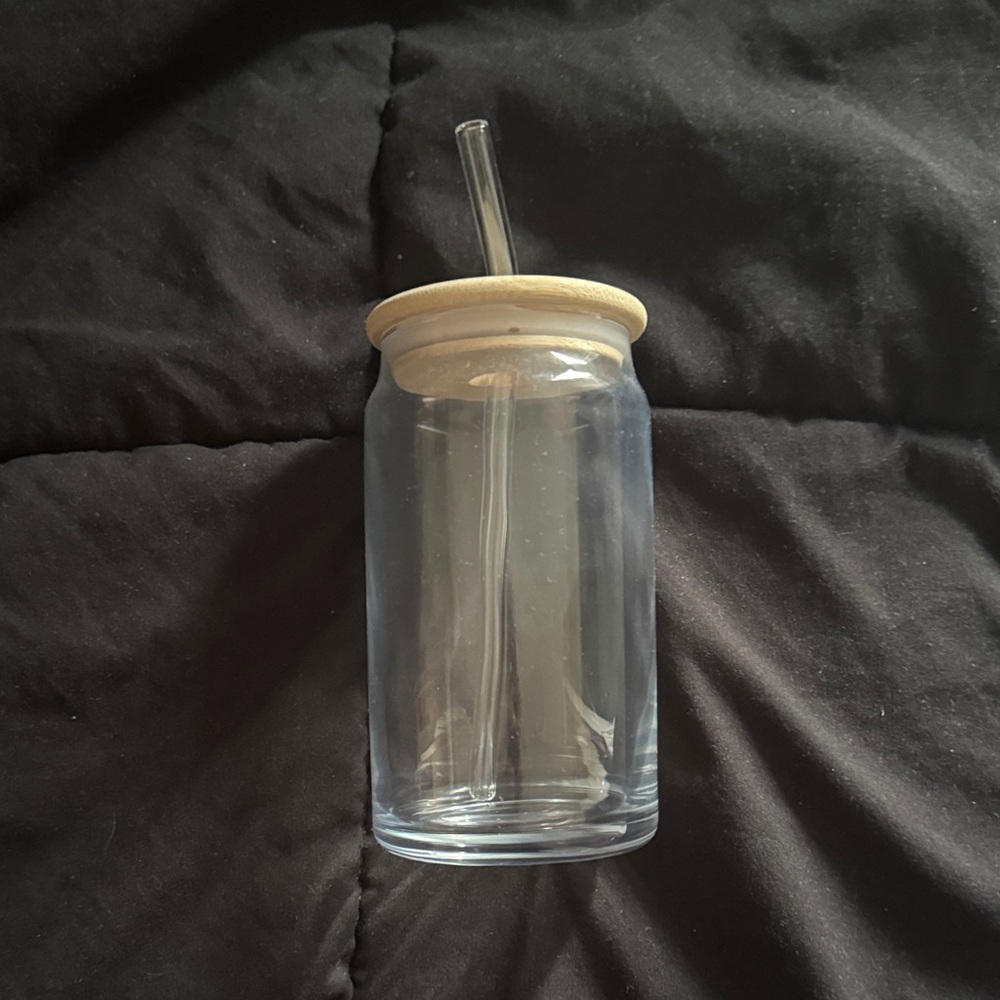 Glass Tumbler with Bamboo Lid